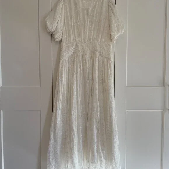RARE Anthropologie “Katerina” Button-Front Dress in Ivory - Picture 4 of 6